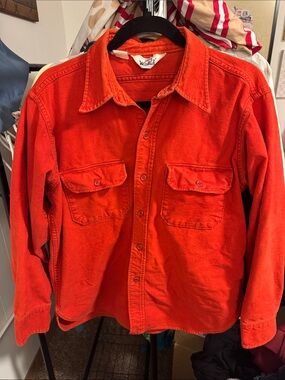 Vintage Woolrich Orange Button-Down Work Shirt